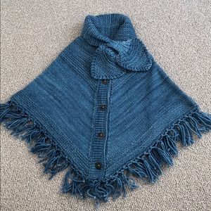 Misha and Puff Scout Poncho In cobalt blue